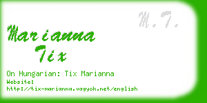marianna tix business card